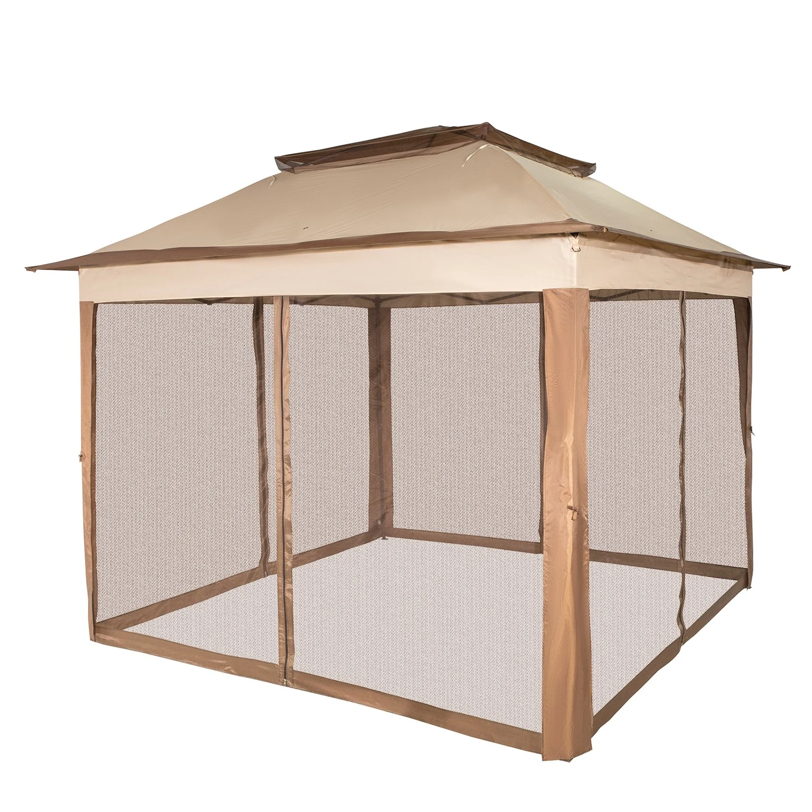 VEVOR Outdoor Canopy Gazebo Tent, Portable Canopy Shelter with 11\'x11\' Large Shade Space for Party, Backyard, Patio Lawn and Garden, 4 Sandbags, Carrying Bag and Netting Included, Brown - Image 10