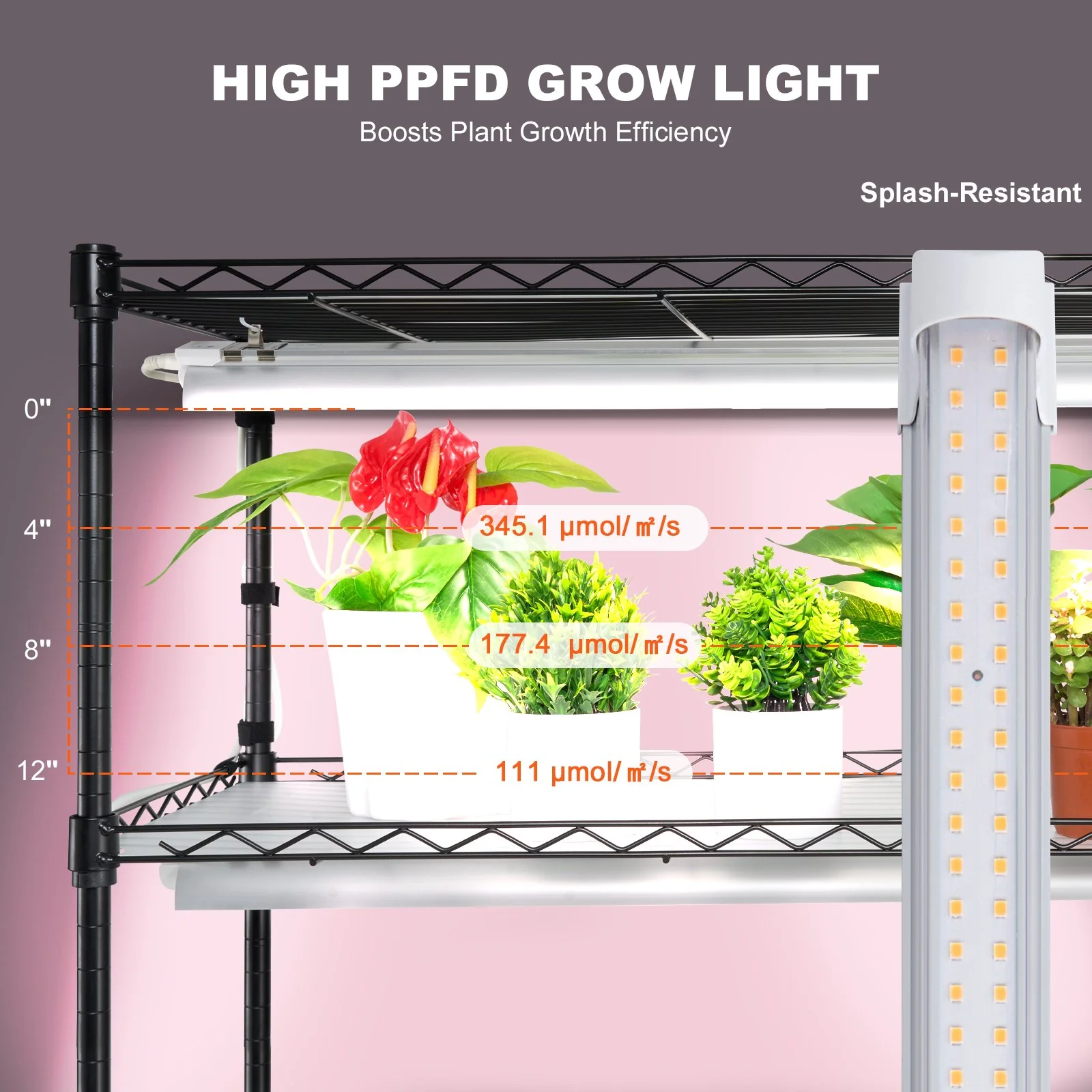 VEVOR Plant Stand with Grow Light 6 Tiers 180W 180 cm Indoor Plant Grow Shelf - Image 4
