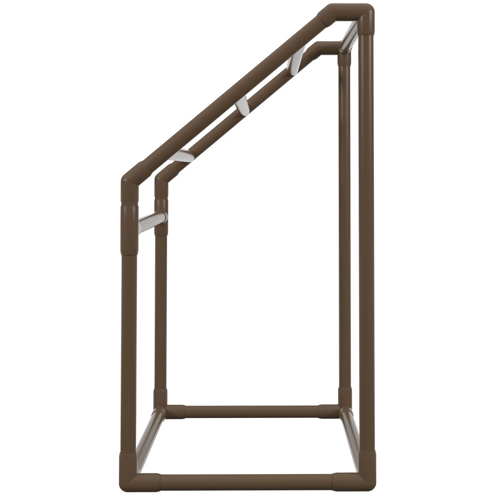 VEVOR Pool Towel Rack, 5 Bar, Brown, Freestanding Outdoor PVC Trapedozal Poolside Storage Organizer, Include 8 Towel Clips, Mesh Bag, Hook, Also Stores Floats and Paddles, for Beach, Swimming Pool - Image 10