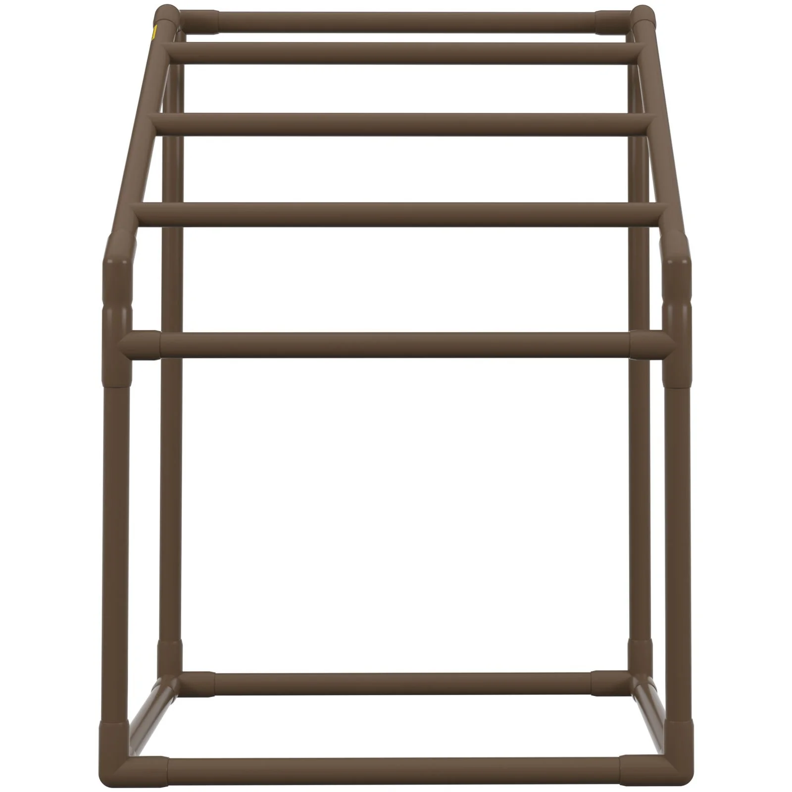 VEVOR Pool Towel Rack, 5 Bar, Brown, Freestanding Outdoor PVC Trapedozal Poolside Storage Organizer, Include 8 Towel Clips, Mesh Bag, Hook, Also Stores Floats and Paddles, for Beach, Swimming Pool - Image 9