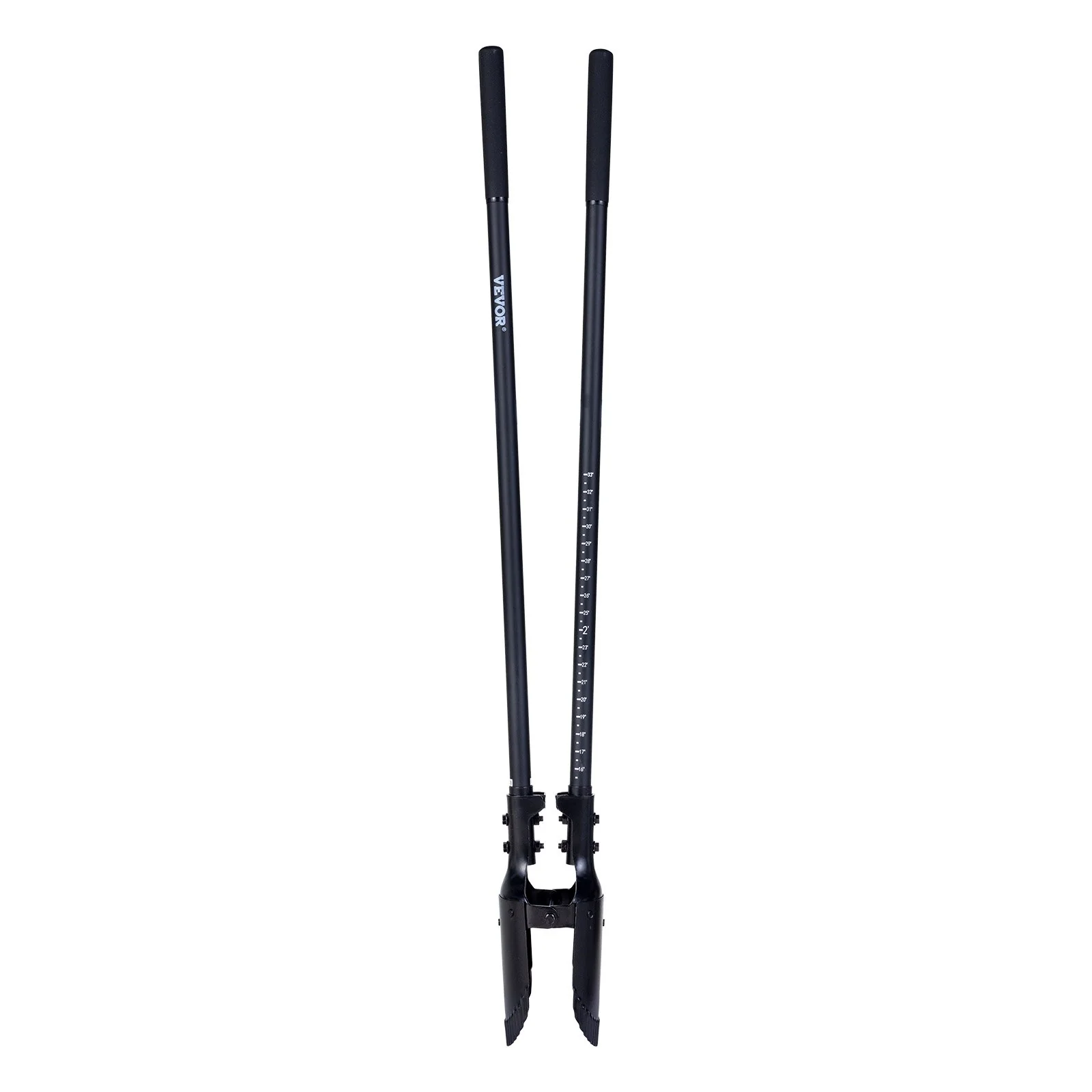 VEVOR Post Hole Digger, Heavy Duty Post Hole Digger with Fiberglass Handle, Manual Hole Digger with Scale Markings and Metal Blade, Post Hole Digger Tool for Digging Gardening and Outdoors, 1460 mm