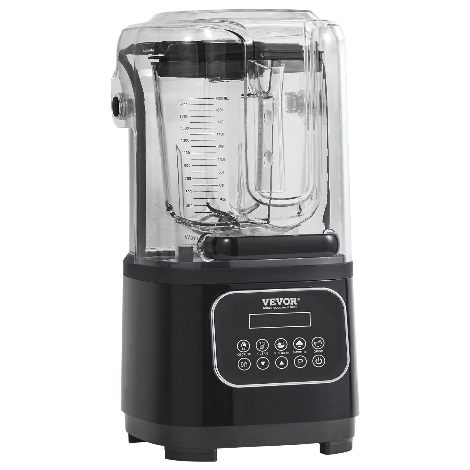 VEVOR Professional Blender with Shield 2L Jar Blender Combo, Stainless Steel 9 Speed - Image 10