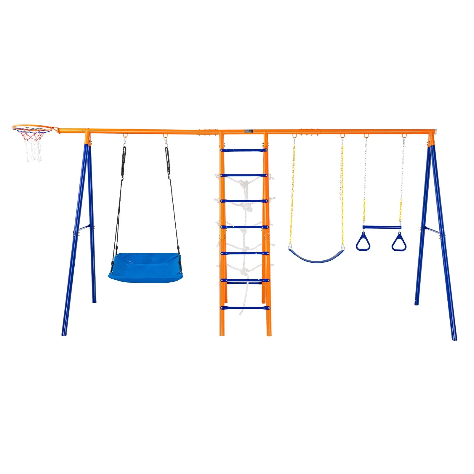 VEVOR Swing Sets for Backyard 6 in 1 Swing Set 440lbs Capacity Metal Swingset - Image 10