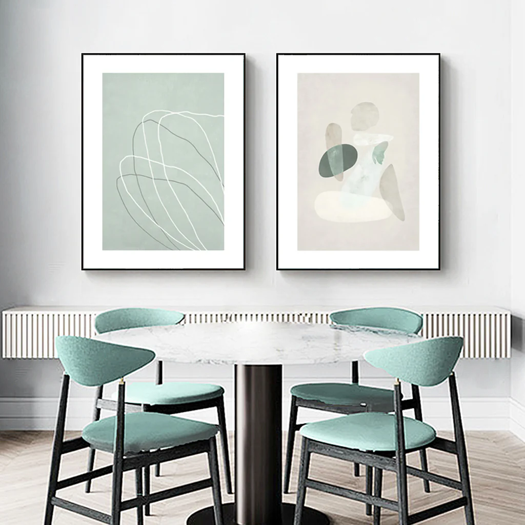 Wall Art 100cmx150cm Abstract body and lines 2 Sets Black Frame Canvas - Image 2