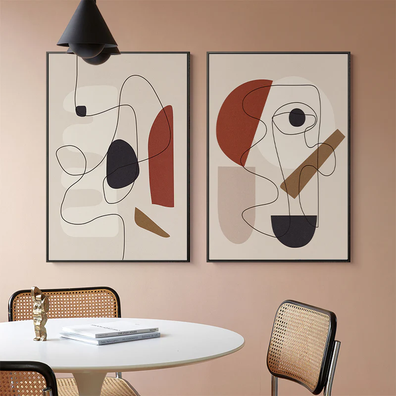 Wall Art 100cmx150cm Abstract Line Art By Picasso 3 Sets Black Frame Canvas - Image 4