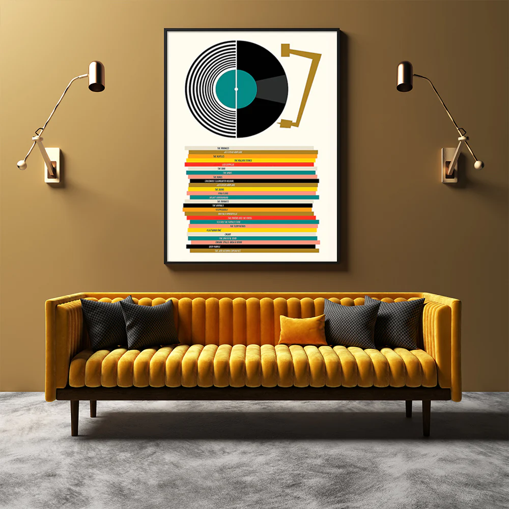 Wall Art 100cmx150cm Music Black Frame Canvas - Image 4