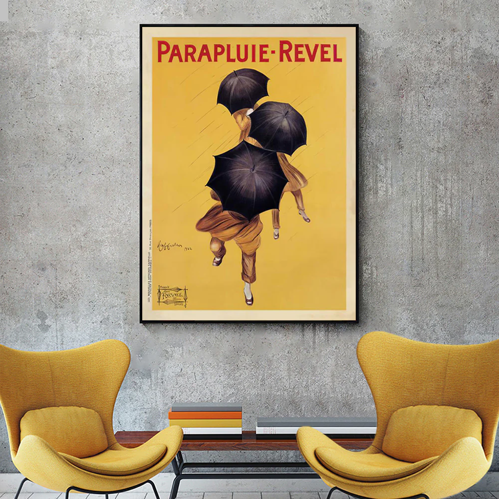 Wall Art 100cmx150cm Parapluie Revel Black Frame Canvas - Image 2