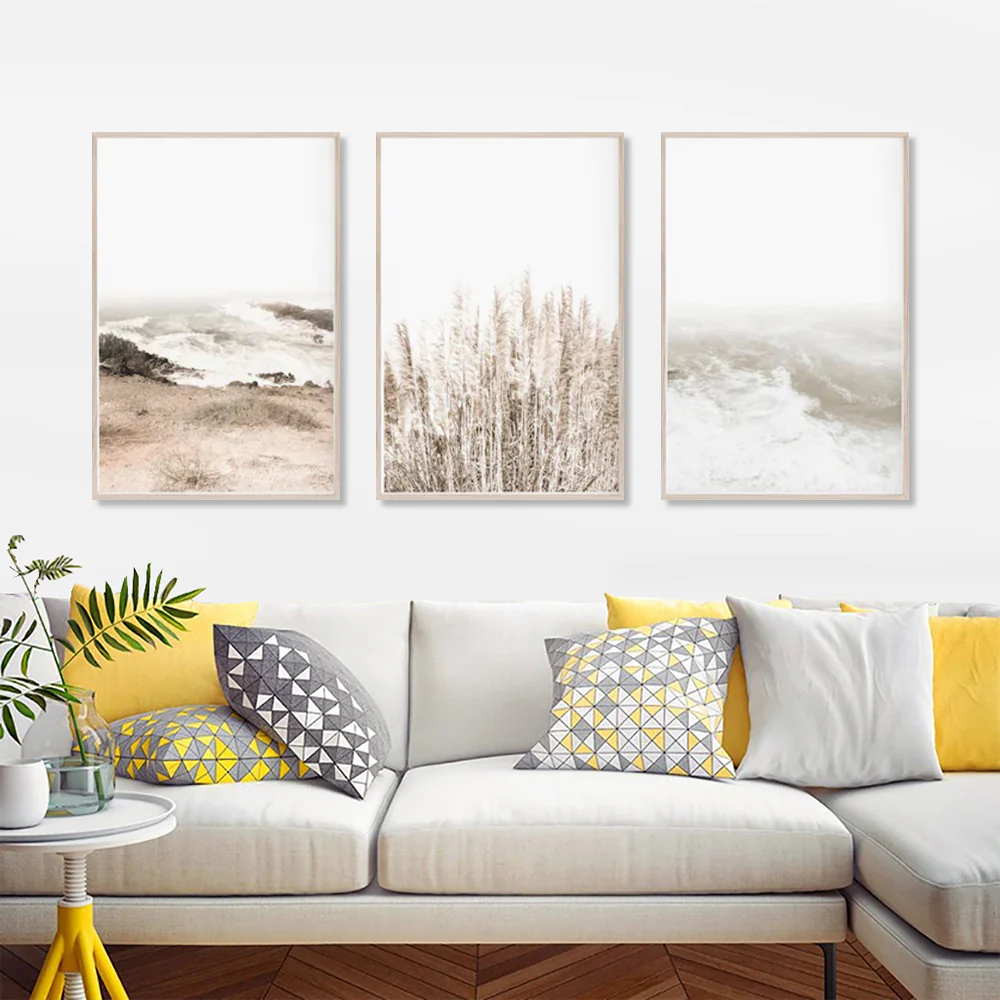 Wall Art 60cmx90cm Coastal Beach 3 Sets Wood Frame Canvas - Image 2