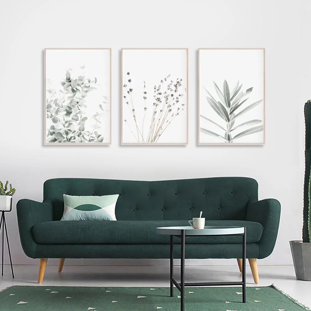 Wall Art 80cmx120cm Lavender Eucalyptus 3 Sets Wood Frame Canvas - Image 3