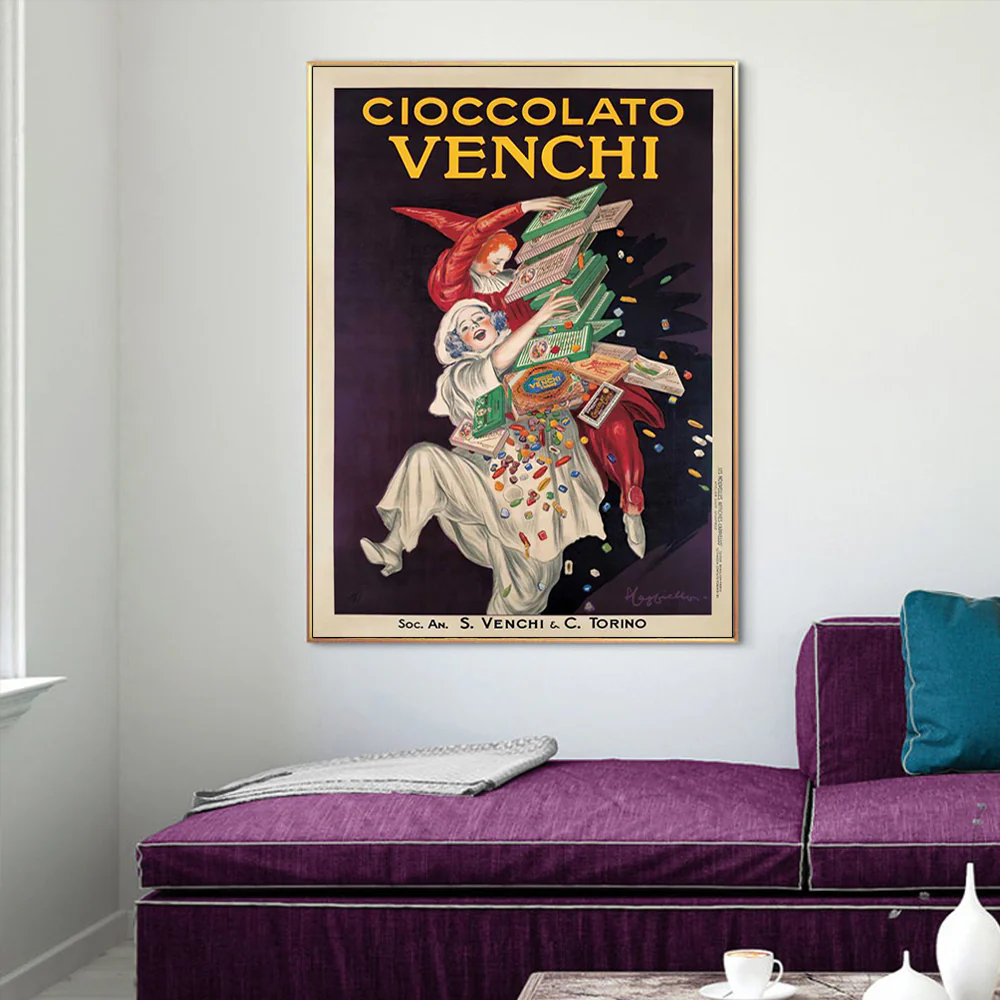 Wall Art 90cmx135cm Cioccolato Venchi Vintage Gold Frame Canvas - Image 2