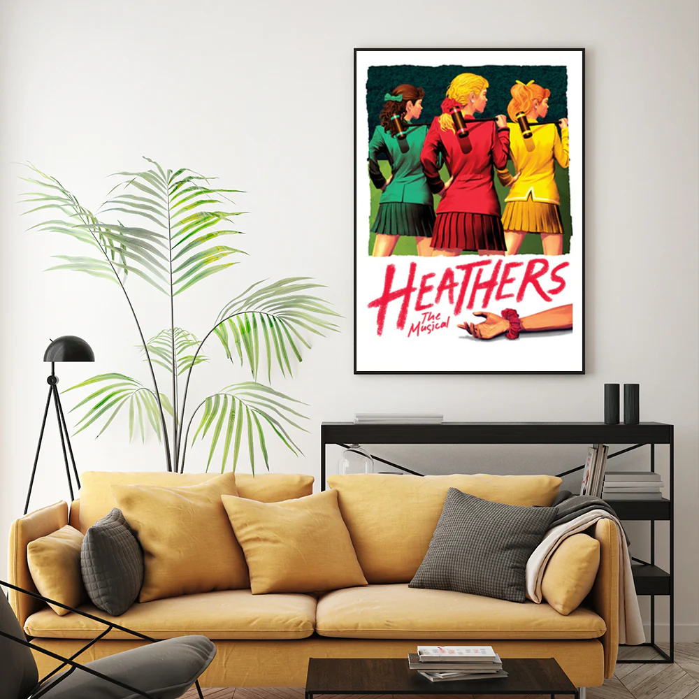 Wall Art 90cmx135cm Heathers The Musical Black Frame Canvas - Image 3