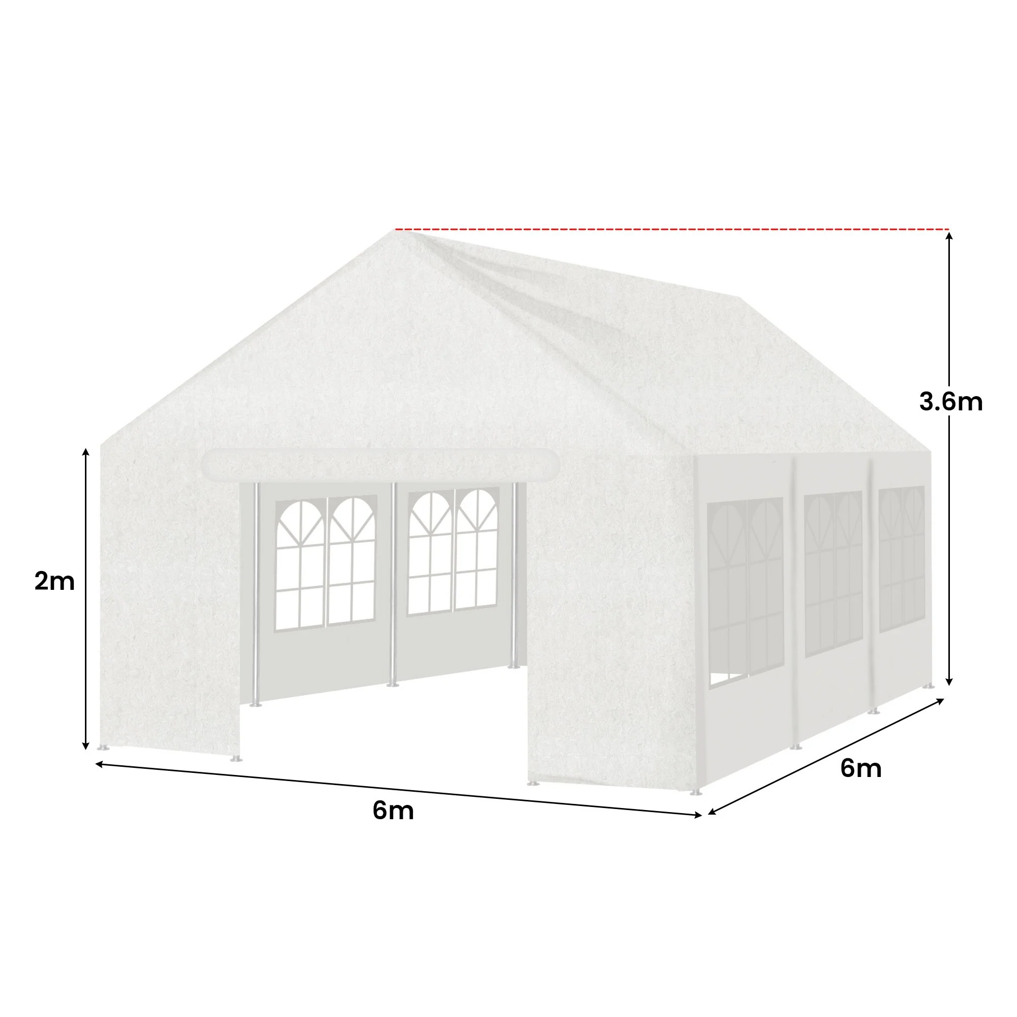 Wallaroo 6x6m Outdoor Event Marquee Gazebo Party Wedding Tent - White - Image 3