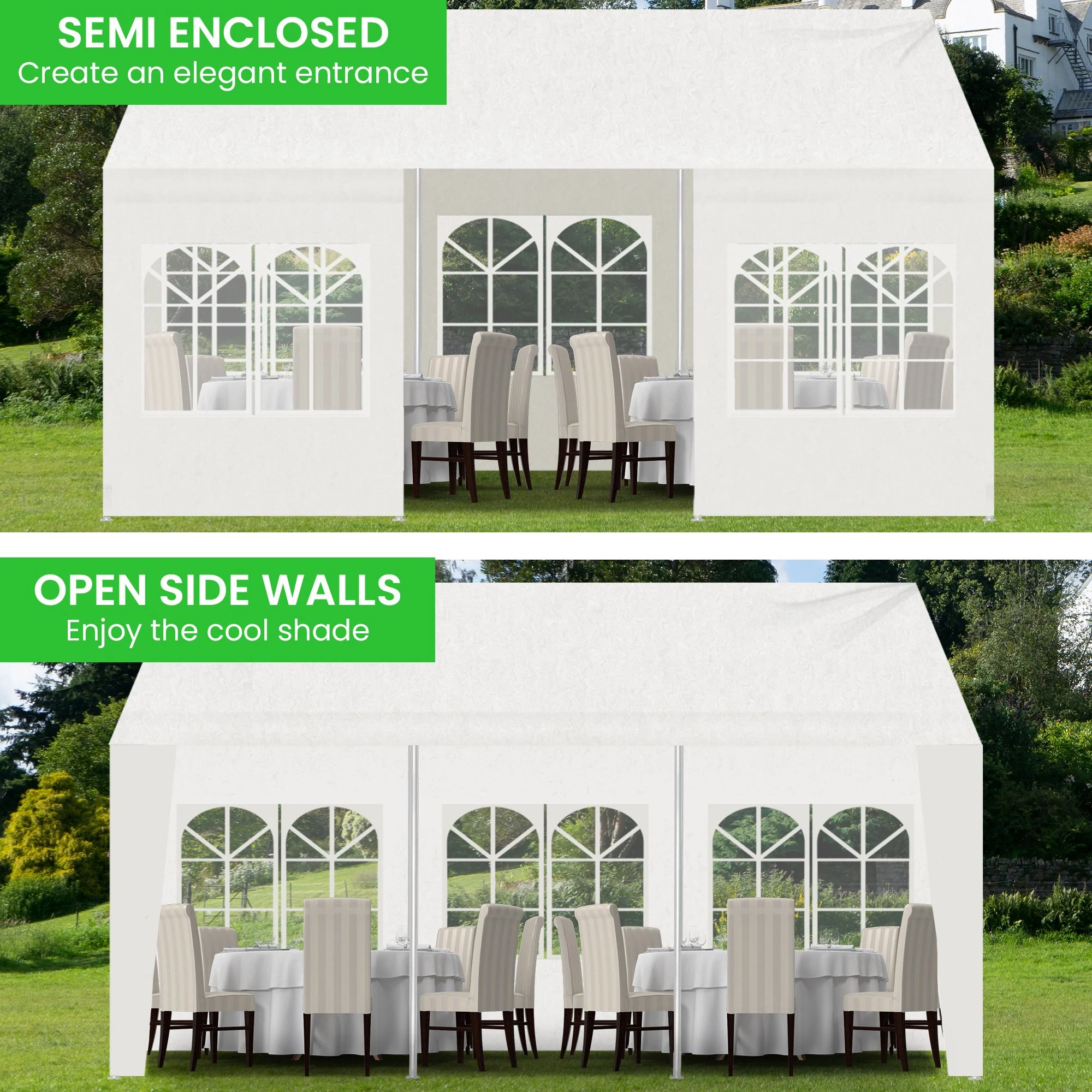 Wallaroo 6x6m Outdoor Event Marquee Gazebo Party Wedding Tent - White - Image 5