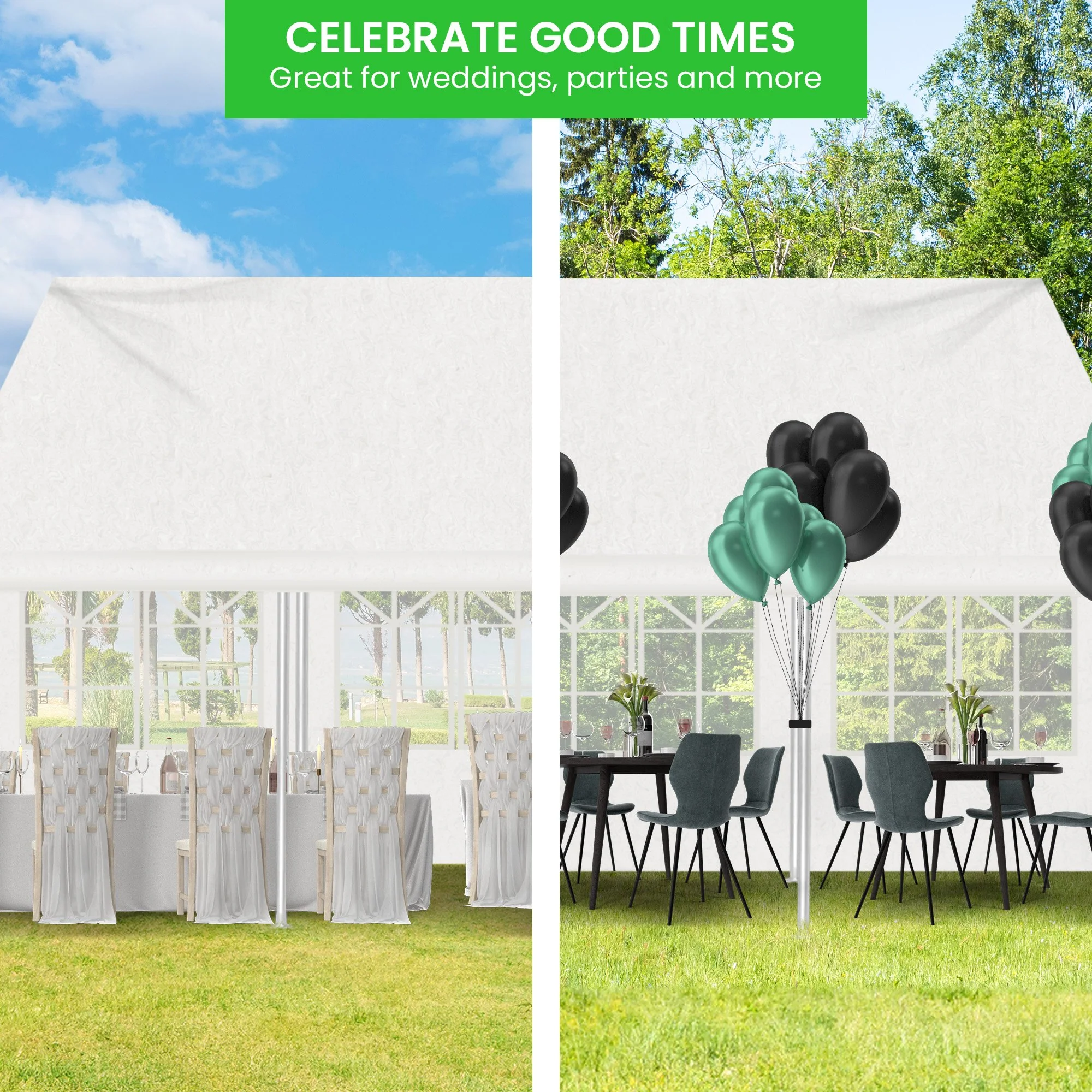 Wallaroo 6x6m Outdoor Event Marquee Gazebo Party Wedding Tent - White - Image 6