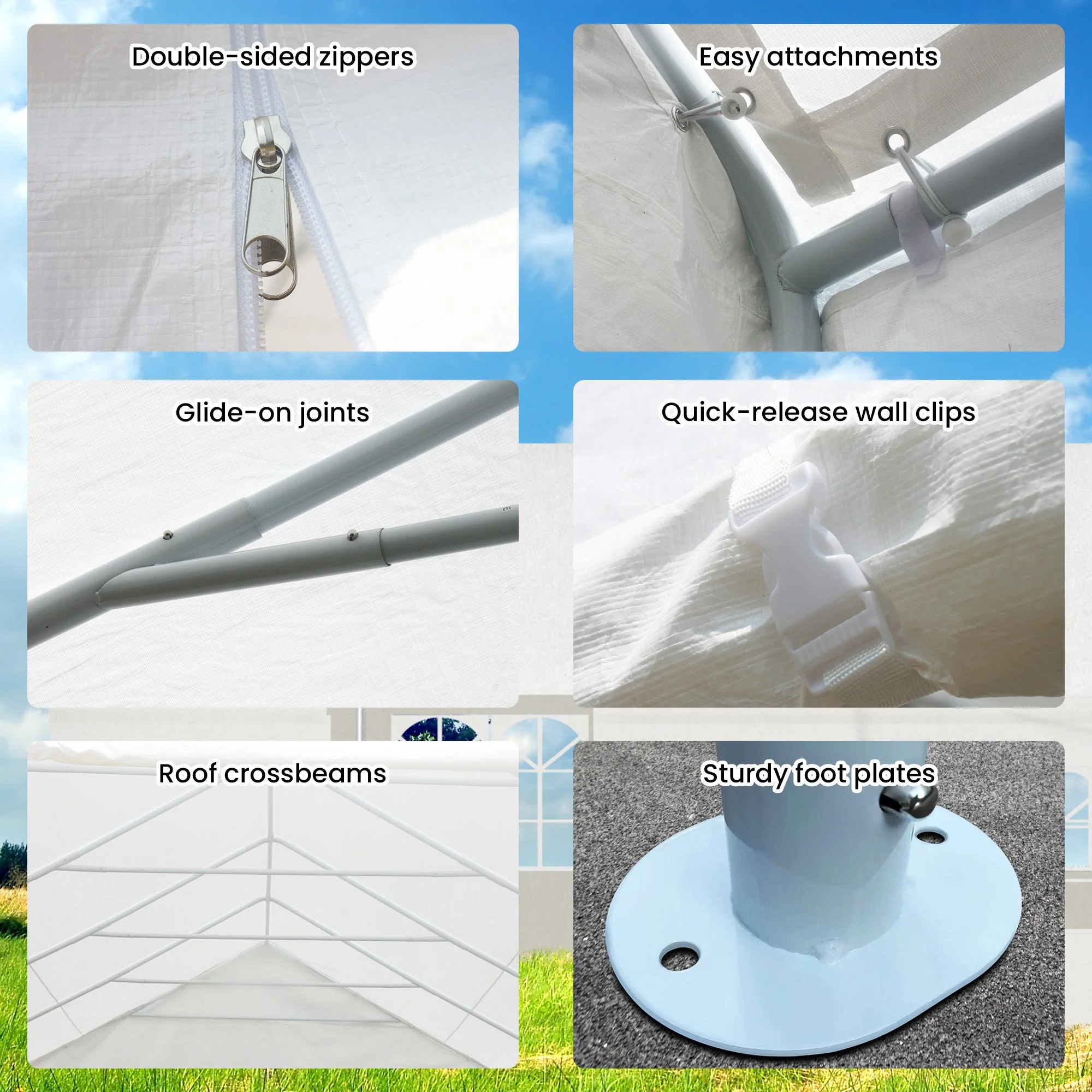 Wallaroo 6x6m Outdoor Event Marquee Gazebo Party Wedding Tent - White - Image 8