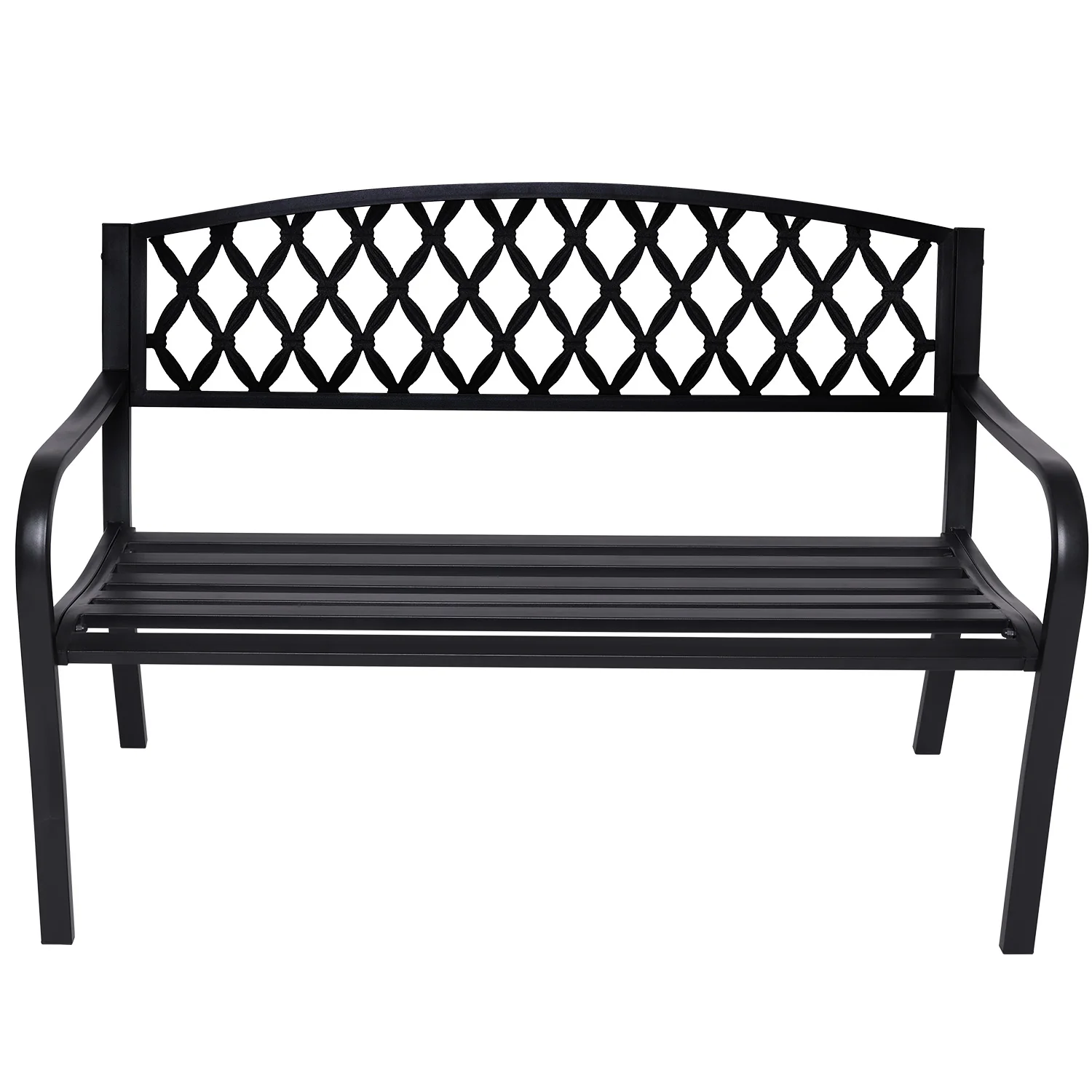 Wallaroo Steel Outdoor Garden Bench - Diamond - Image 3