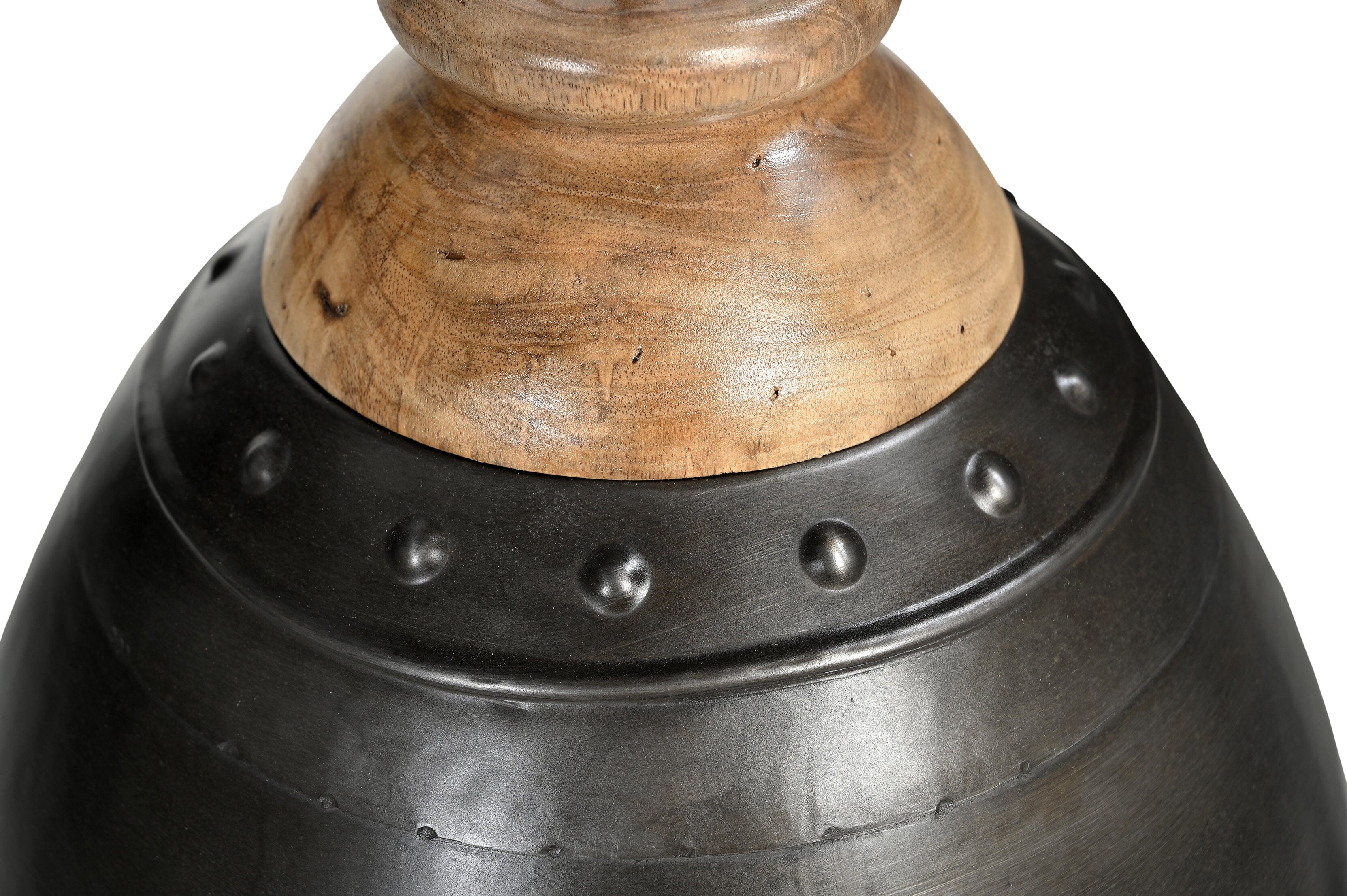 WASHED IRON AND WOOD LAMPSHADE - Image 3