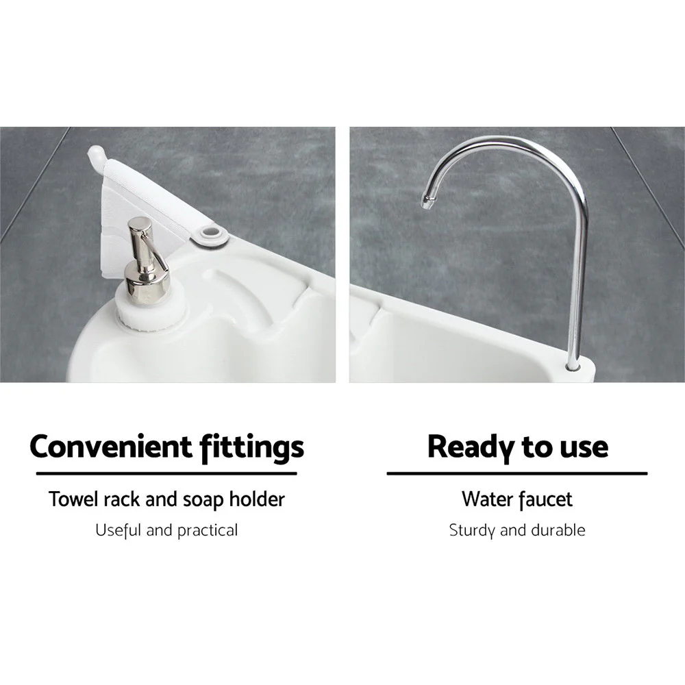 Weisshorn Camping Basin Portable Hand Wash Sink Stand 43L Capacity - Image 3