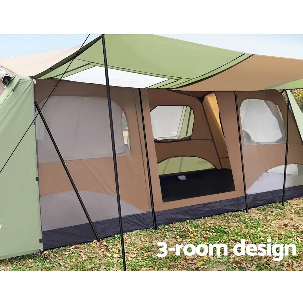 Weisshorn Instant Up Camping Tent 10 Person Outdoor Family Hiking Tents 3 Rooms - Image 5