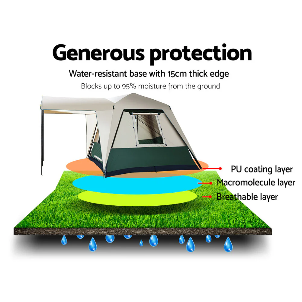 Weisshorn Instant Up Camping Tent 4 Person Pop up Tents Family Hiking Dome Camp - Image 5