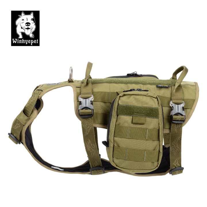 Whinhyepet Military Harness - Army Green, L - Image 2