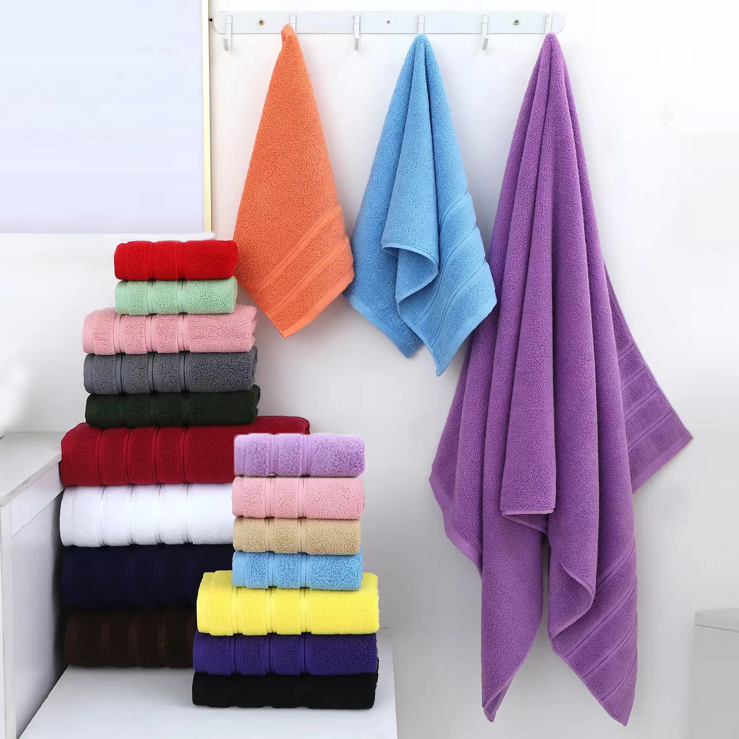 White Luxury Cotton Towel Set - 36-Piece Ultra-Soft Bath, Hand, and Washcloth Set - Image 2